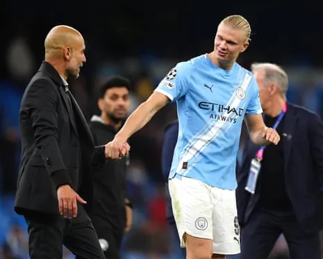 Erling Haaland Enters Elite Champions League 50-Goal Club, Hailed by Guardiola as CR7 and Lionel Messi's Fellow Monster